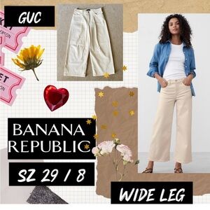 Banana Republic Cream Wide Leg ecru jeans